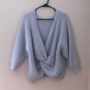 NWT Ba&sh Barmy Twist Back Angora Blend Sweater